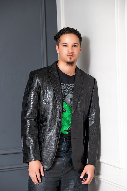 CROCODILE LEATHER JACKET