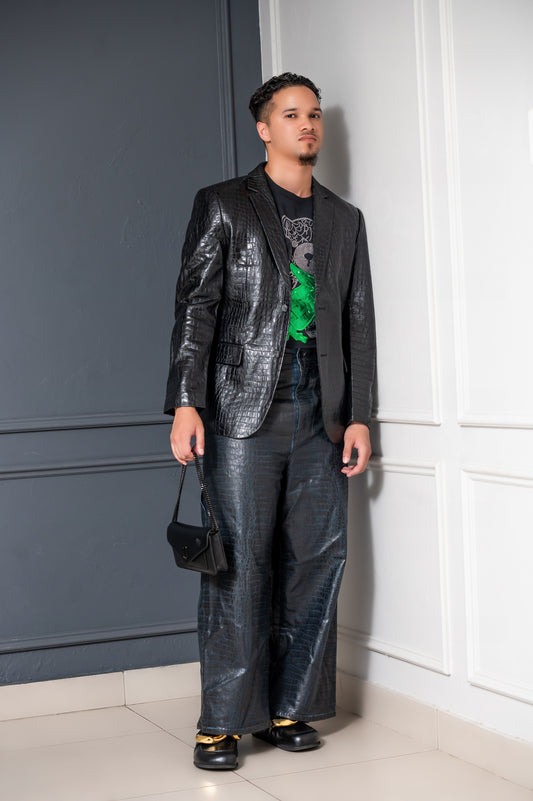 CROCODILE LEATHER JACKET